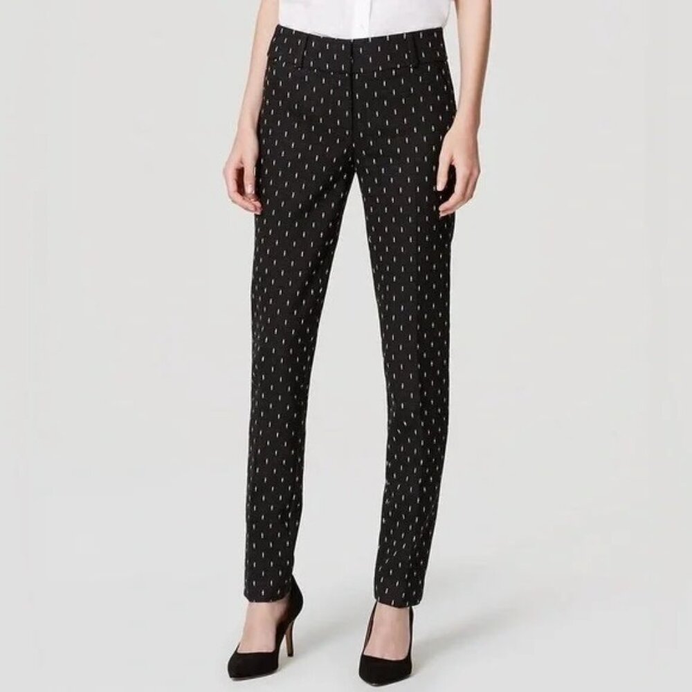 Ann Taylor LOFT Diamond Dot Essential Skinny Ankle Pants, Julie Fit, Size 8 Reg